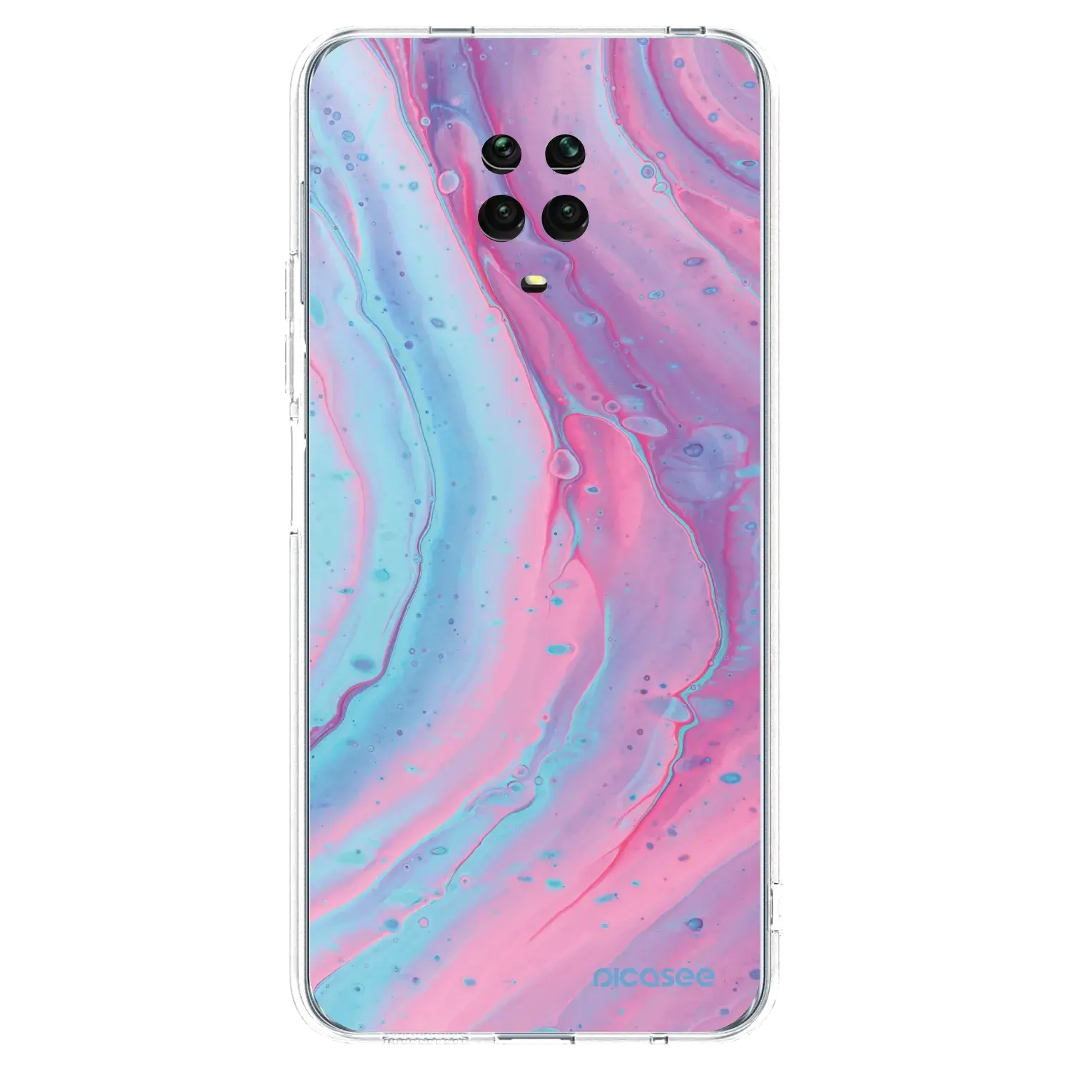 Silikonový průhledný obal pro Xiaomi Redmi Note 9S - Pink liquid