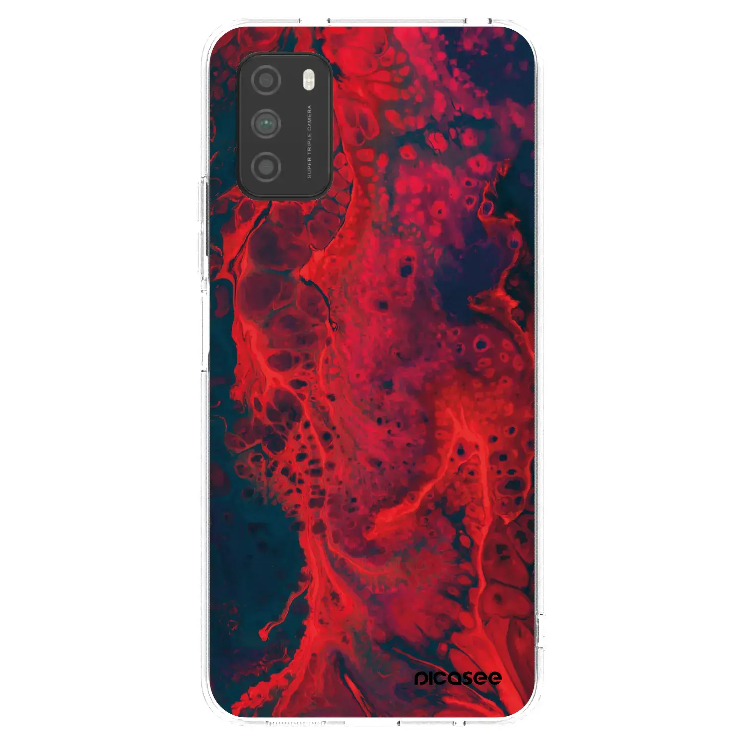 Silikonový průhledný obal pro Xiaomi Poco M3 - Organic red