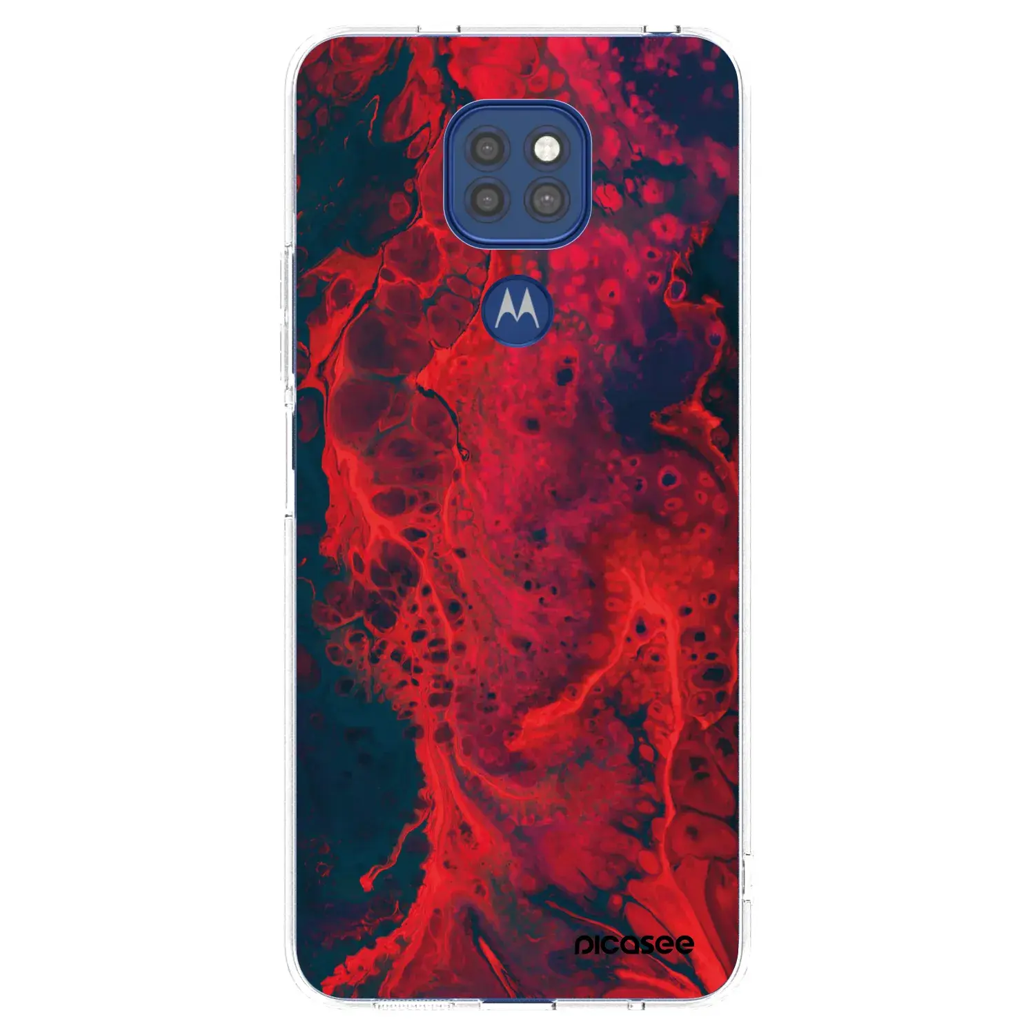 Silikonový průhledný obal pro Motorola Moto G9 Play - Organic red