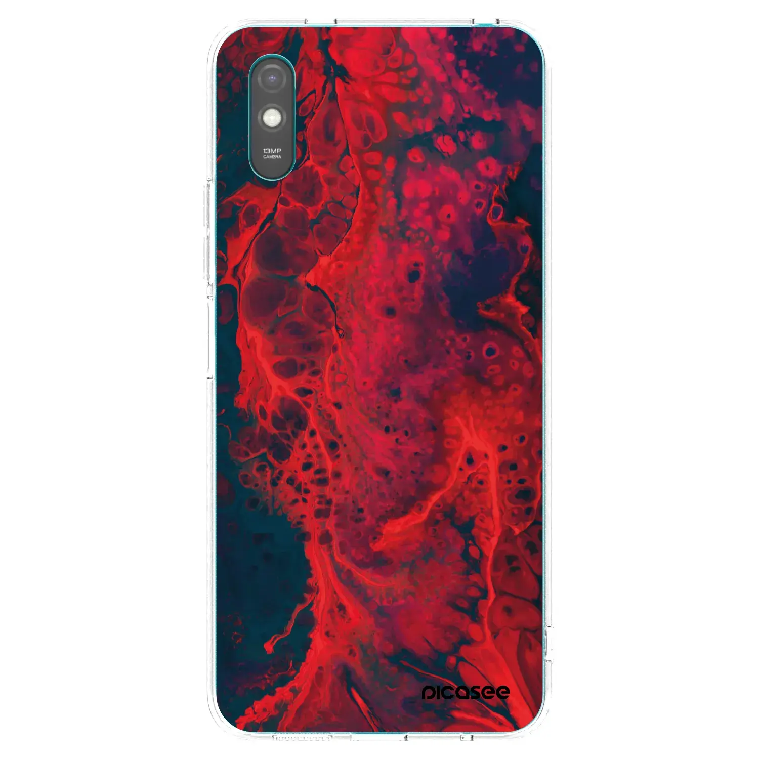 Silikonový průhledný obal pro Xiaomi Redmi 9AT - Organic red