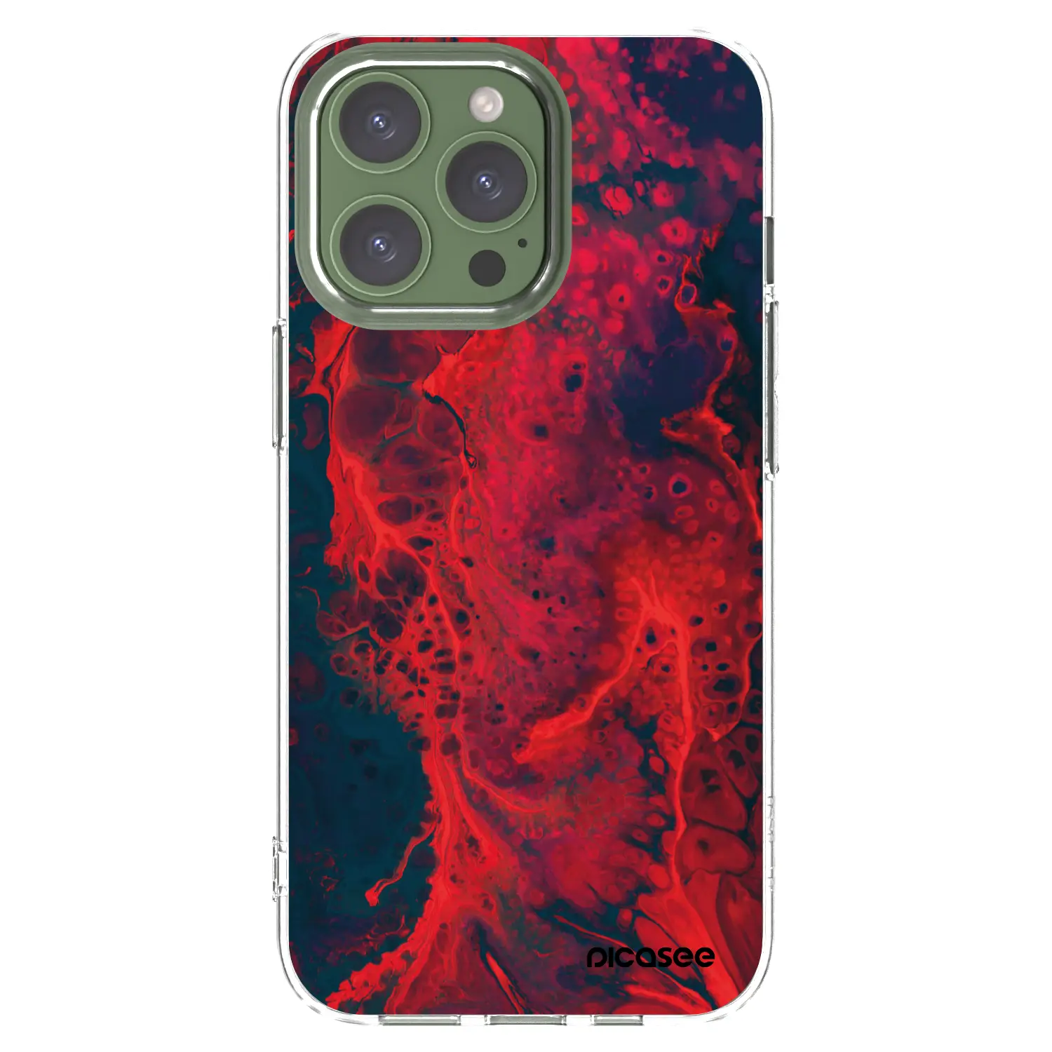 Silikonový průhledný obal pro Apple iPhone 13 Pro - Organic red