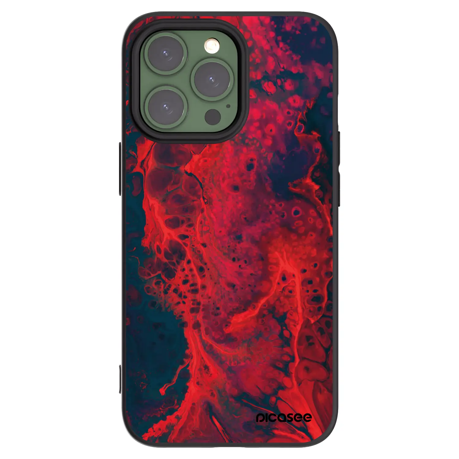 Silikonový černý obal pro Apple iPhone 13 Pro - Organic red