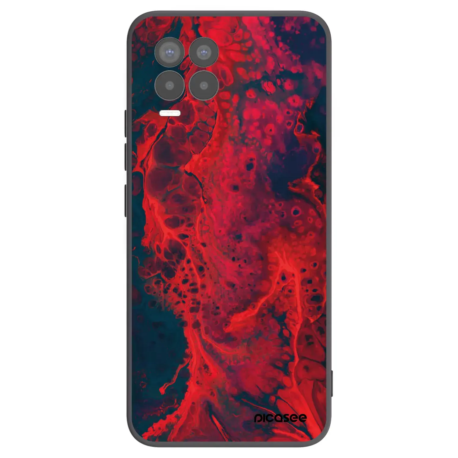 Silikonový černý obal pro Realme 8 Pro - Organic red