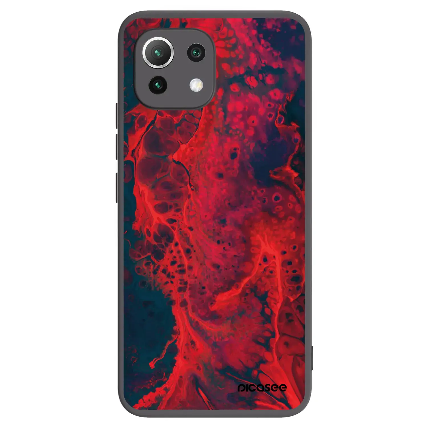 Silikonový černý obal pro Xiaomi 11 Lite 5G NE - Organic red