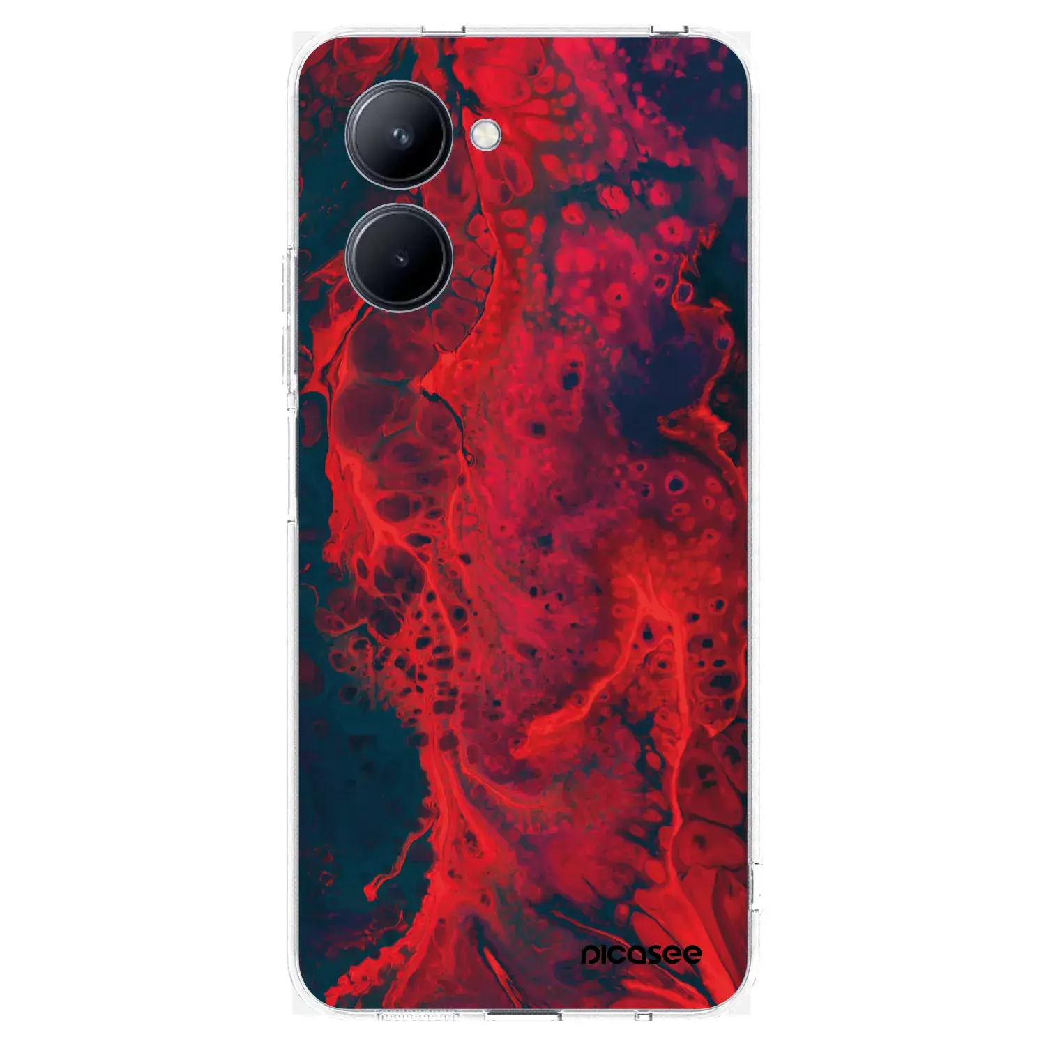 Silikonový průhledný obal pro Realme C33 (2023) - Organic red