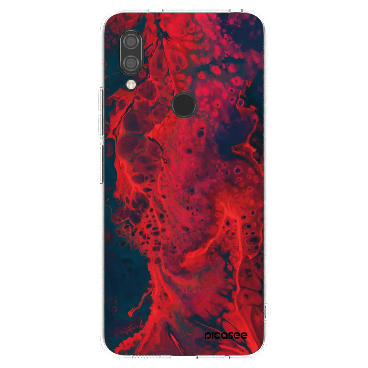 Silikonový průhledný obal pro Xiaomi Redmi 7 - Organic red