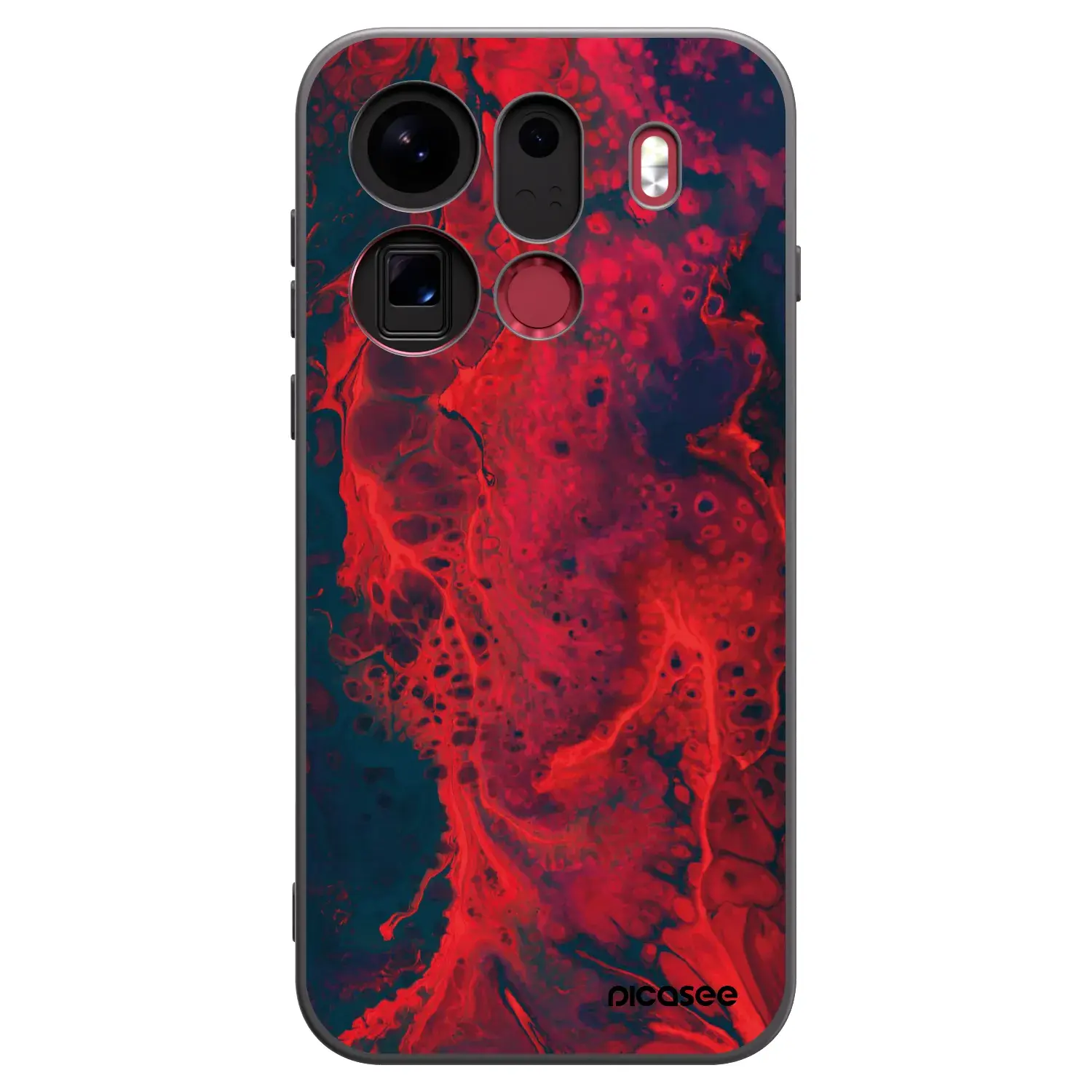 Silikonový černý obal pro OPPO Find X9 Pro - Organic red