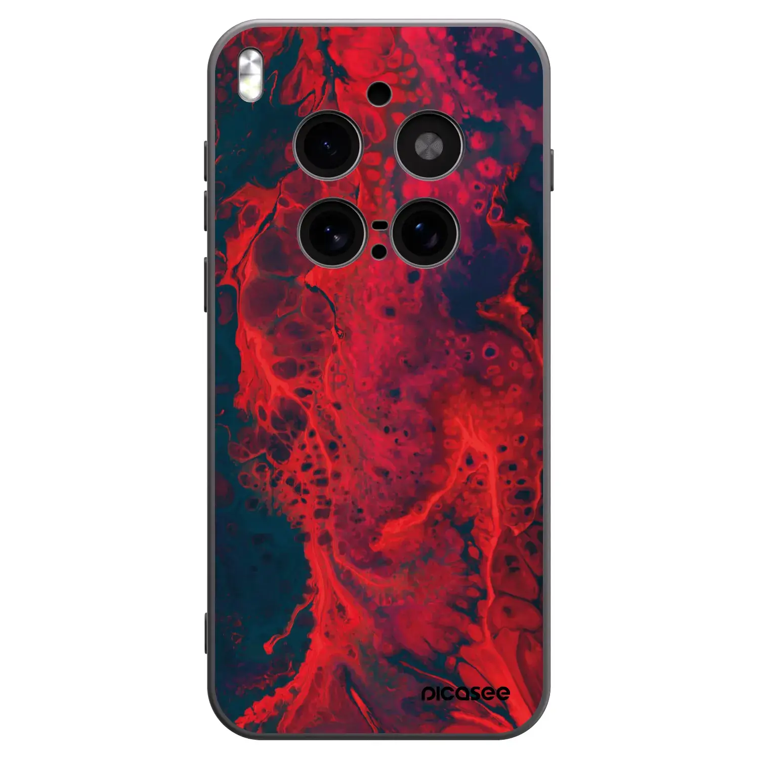 Silikonový černý obal pro Vivo X300 Pro - Organic red