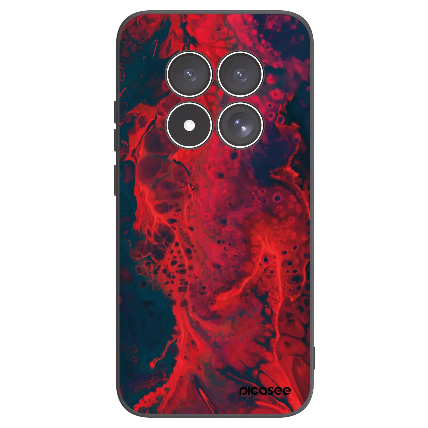 Silikonový černý obal pro Xiaomi Redmi Note 15 Pro 5G - Organic red