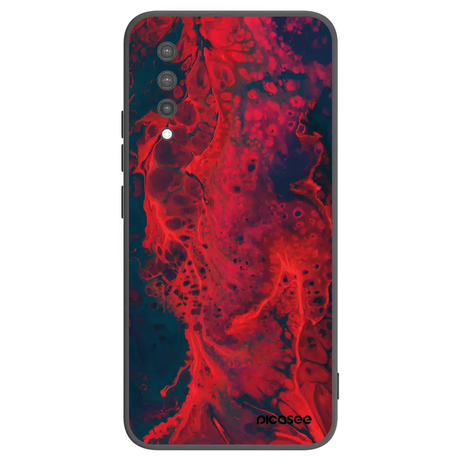 Silikonový černý obal pro Xiaomi Mi 9 Lite - Organic red
