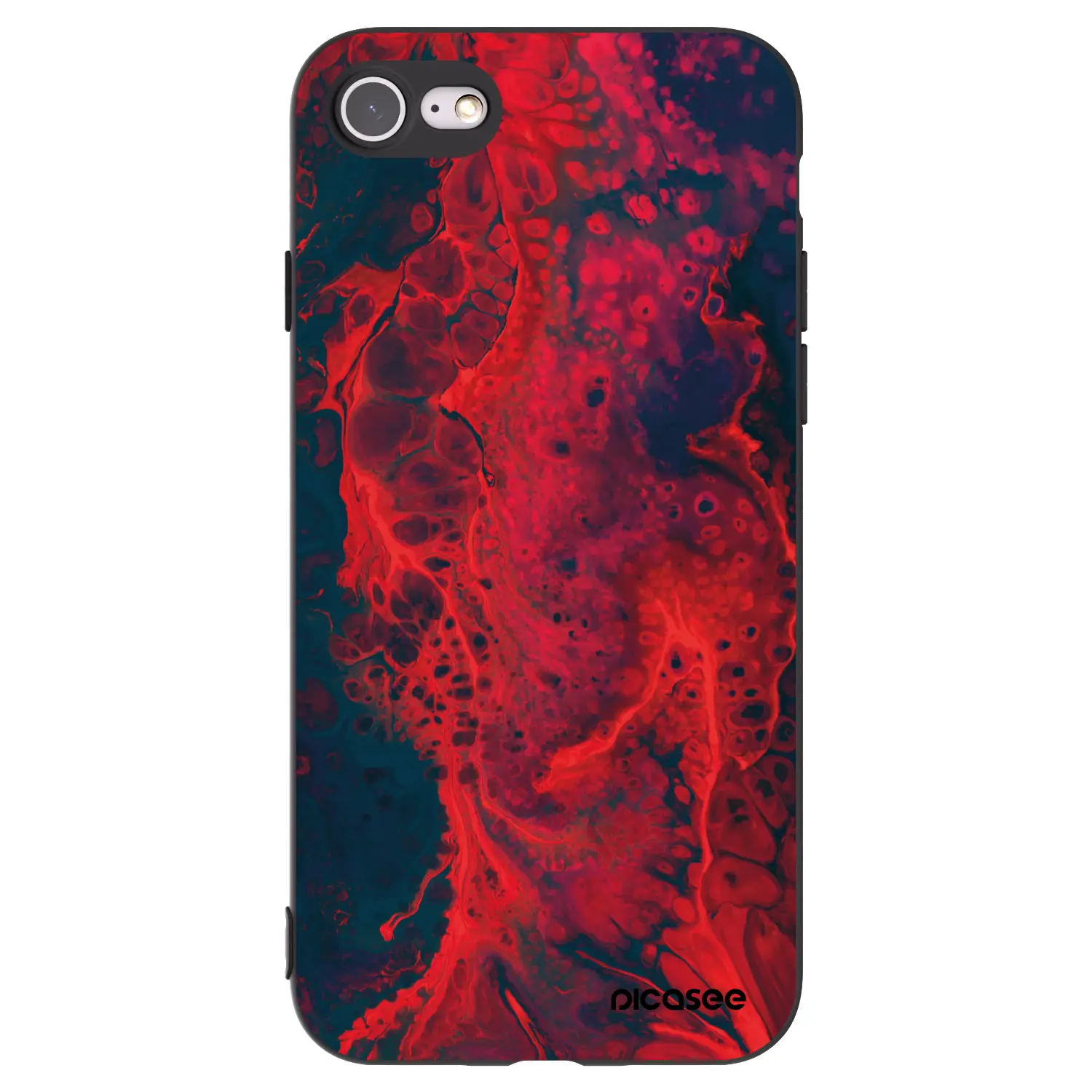 Silikonový černý obal pro Apple iPhone SE 2020 - Organic red