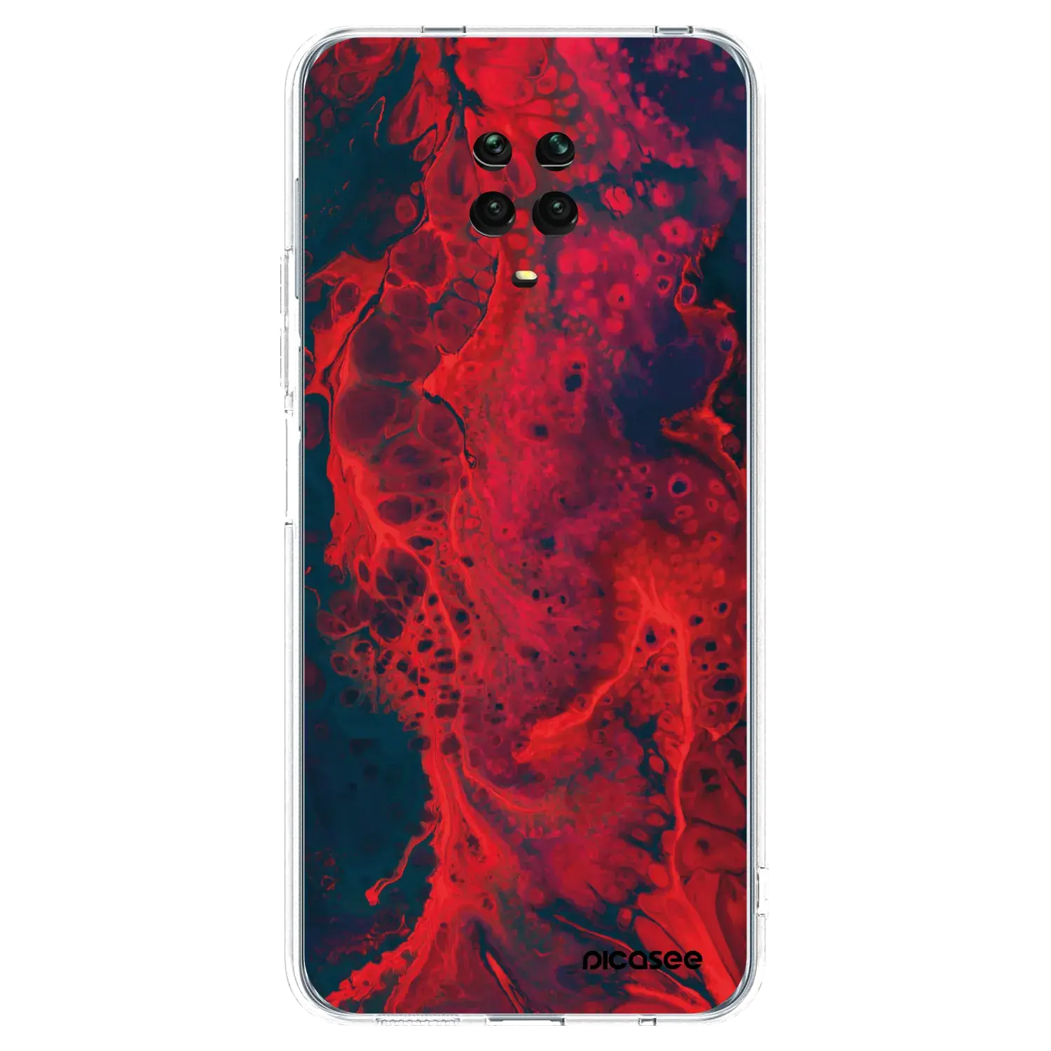 Silikonový průhledný obal pro Xiaomi Redmi Note 9S - Organic red
