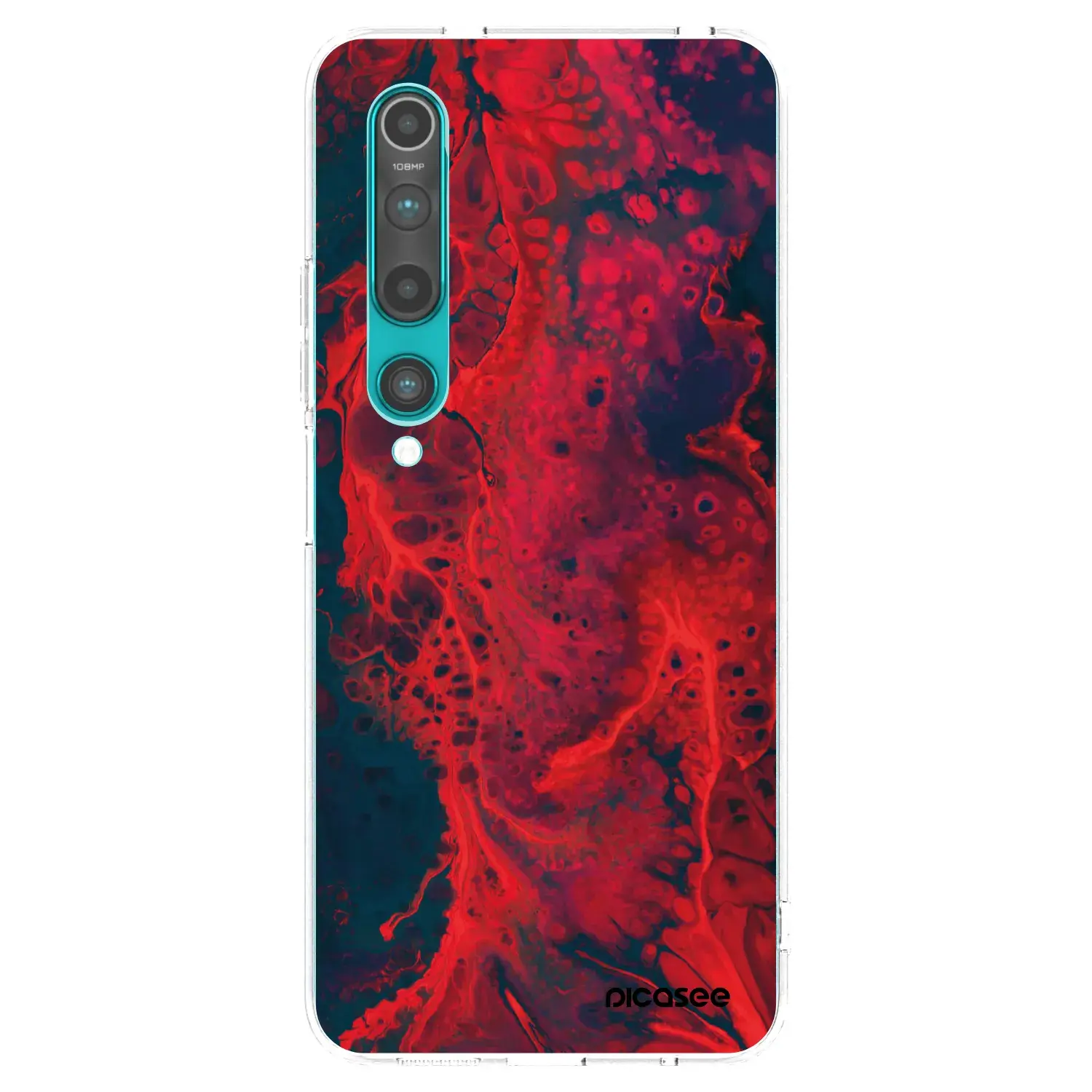 Silikonový průhledný obal pro Xiaomi Mi 10 - Organic red