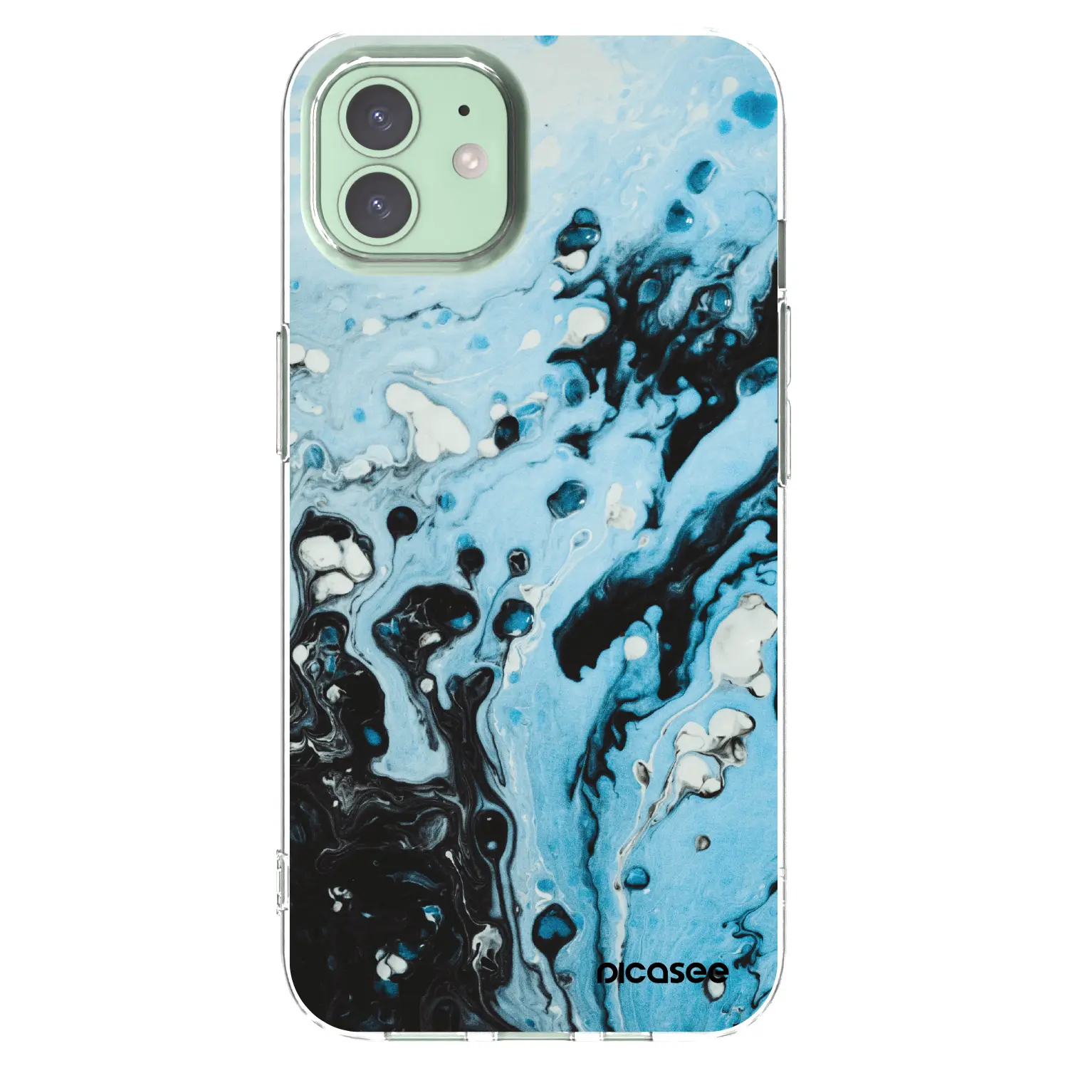Silikonový průhledný obal pro Apple iPhone 12 - Organic blue