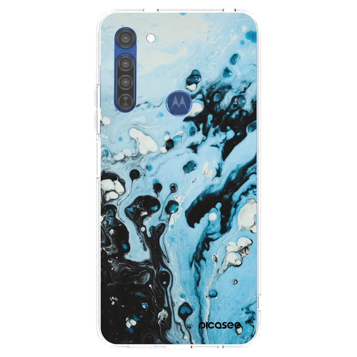 Silikonový průhledný obal pro Motorola Moto G8 - Organic blue