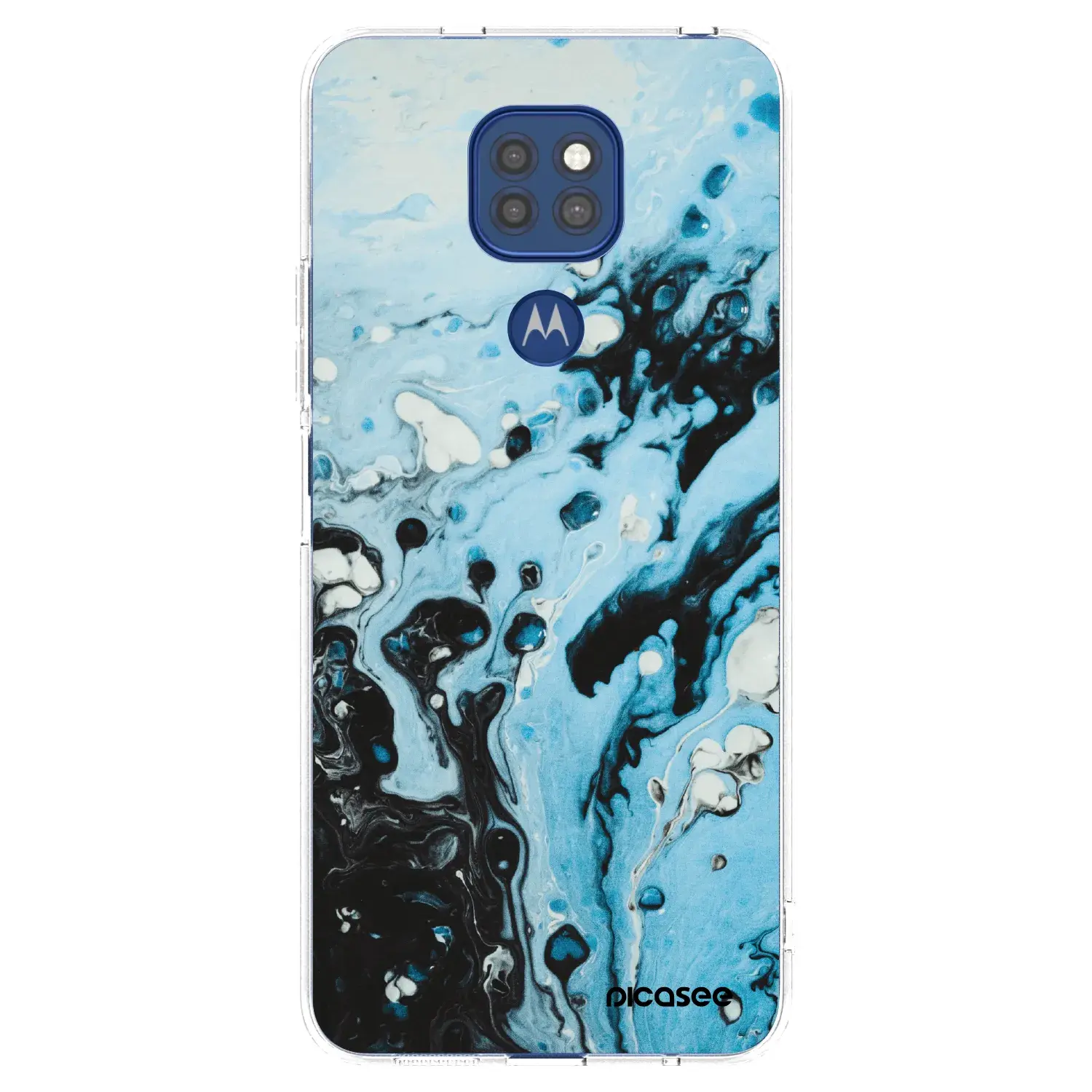 Silikonový průhledný obal pro Motorola Moto G9 Play - Organic blue