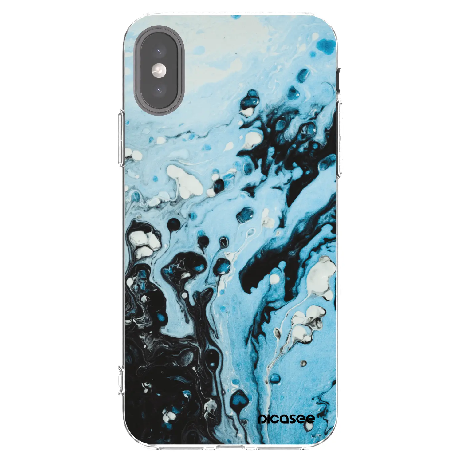 Silikonový průhledný obal pro Apple iPhone X/XS - Organic blue