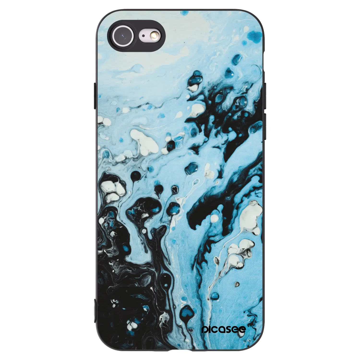 Silikonový černý obal pro Apple iPhone SE 2020 - Organic blue