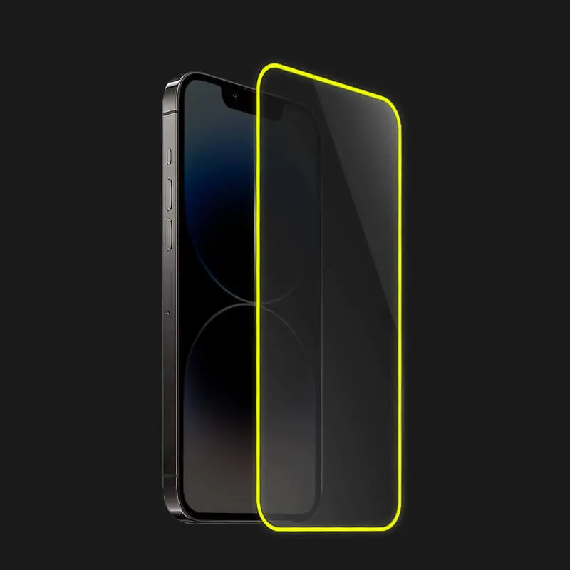 Ochranné tvrzené sklo se svítícím rámečkem pro Apple iPhone 6/6S - Žlutá