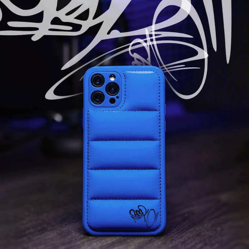 Puffer case pro Apple iPhone 12 Pro Max - Separ Puffer - Modrá