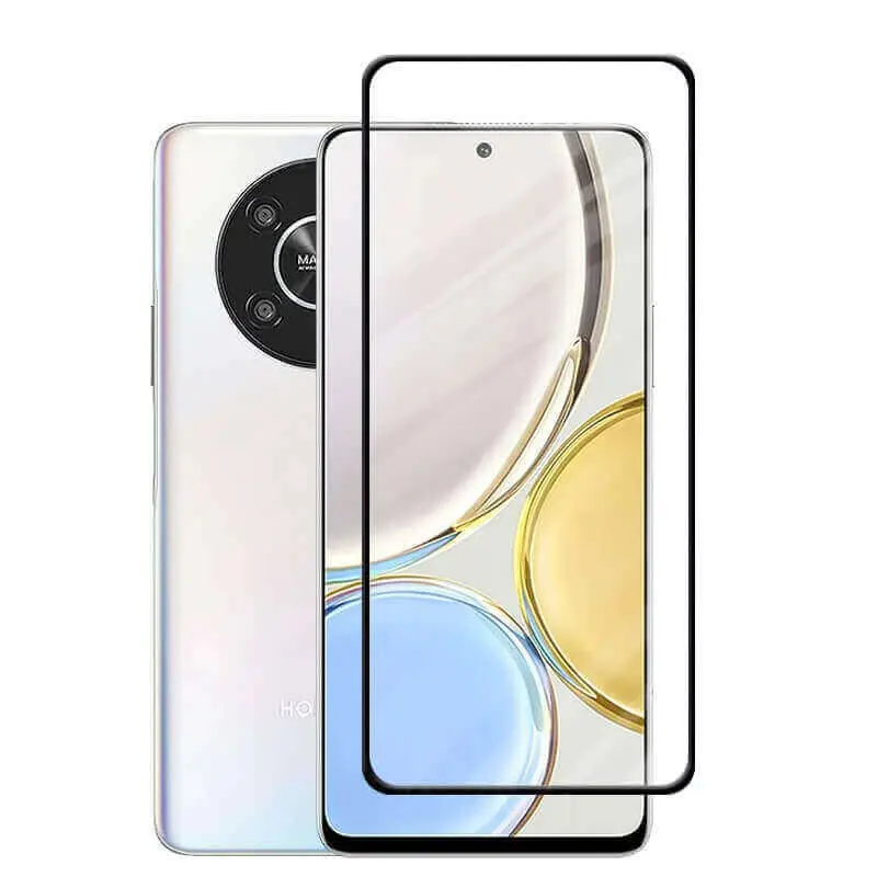 3x 3D zahnuté ochranné sklo pro Honor Magic5 Lite 5G - černé - 2+1 zdarma