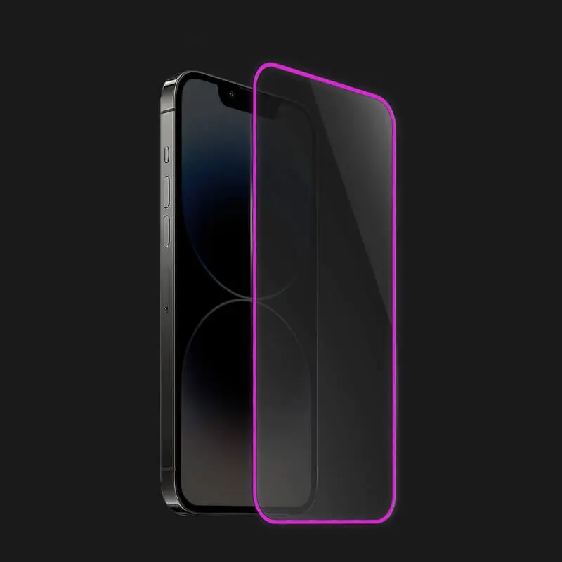 3x 3D Ochranné tvrzené sklo se svítícím rámečkem pro Apple iPhone 16 Pro - Růžová - 2+1 zdarma