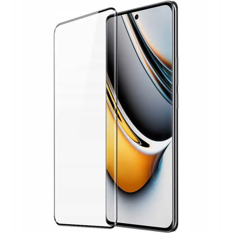 3D zahnuté ochranné sklo pro Realme 11 Pro+ - černé