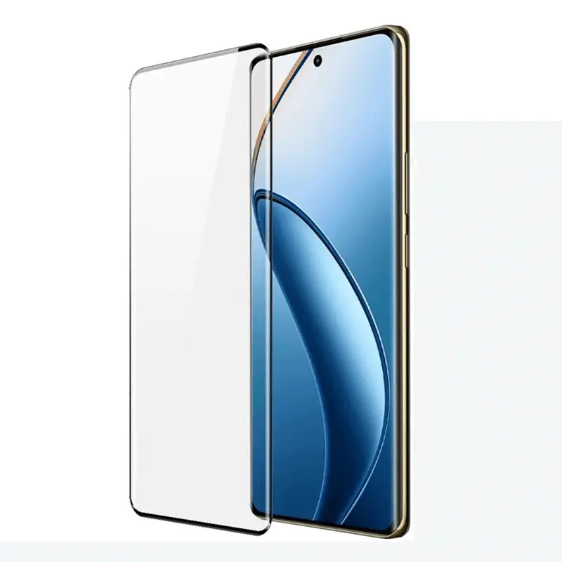 3D zahnuté ochranné sklo pro Realme 12 Pro 5G - černé