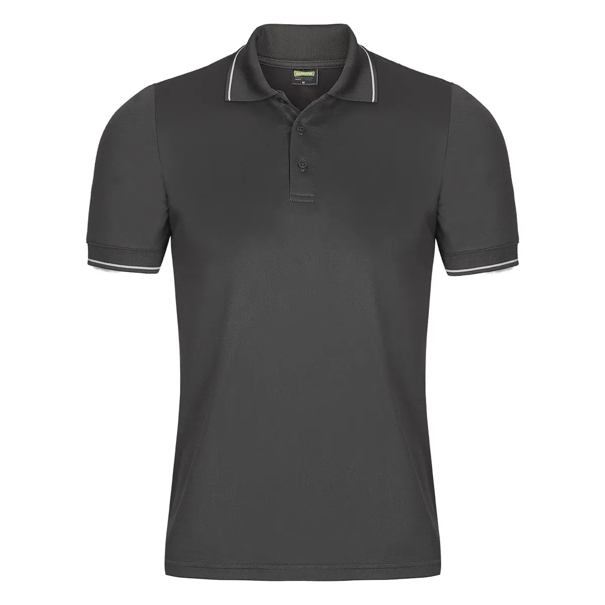 POLO DF pánské bambusové triko s proužkem Bambutik šedá