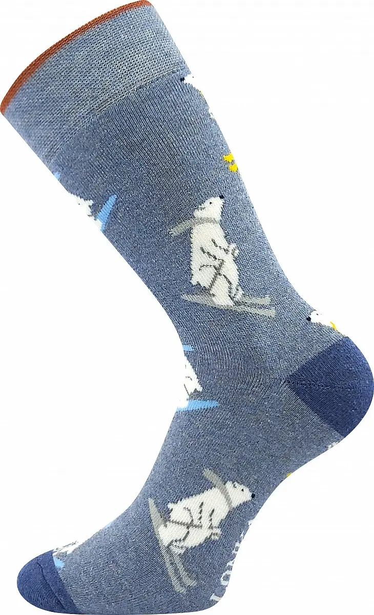 Froté ponožky Lonka - Frooloo 03, medvědi na lyžích Barva: Modrá, Velikost:
