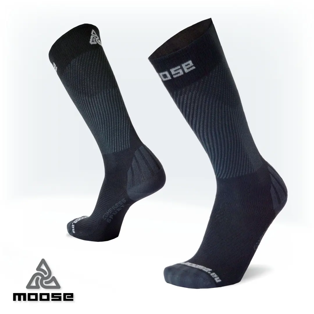COMPRESS SPURT kompresní ponožky Moose černá XS