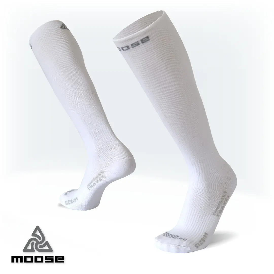 COMPRESS TRAVEL kompresní podkolenky Moose bílá 3XL