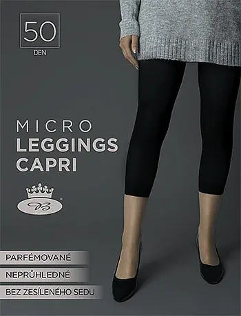 MICRO capri 50 DEN punčochové legíny Lady B Černá