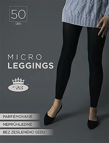 MICRO 50 DEN punčochové legíny Lady B Černá