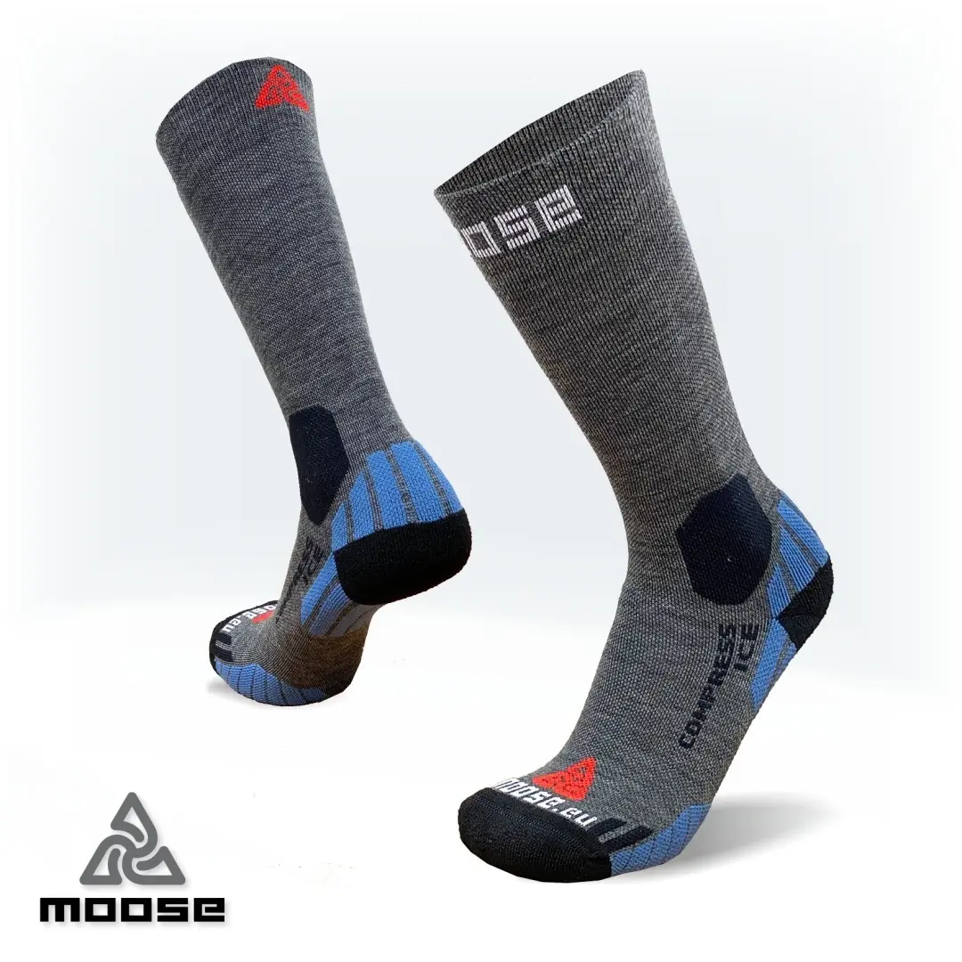 COMPRESS ICE merino kompresní ponožky Moose šedá