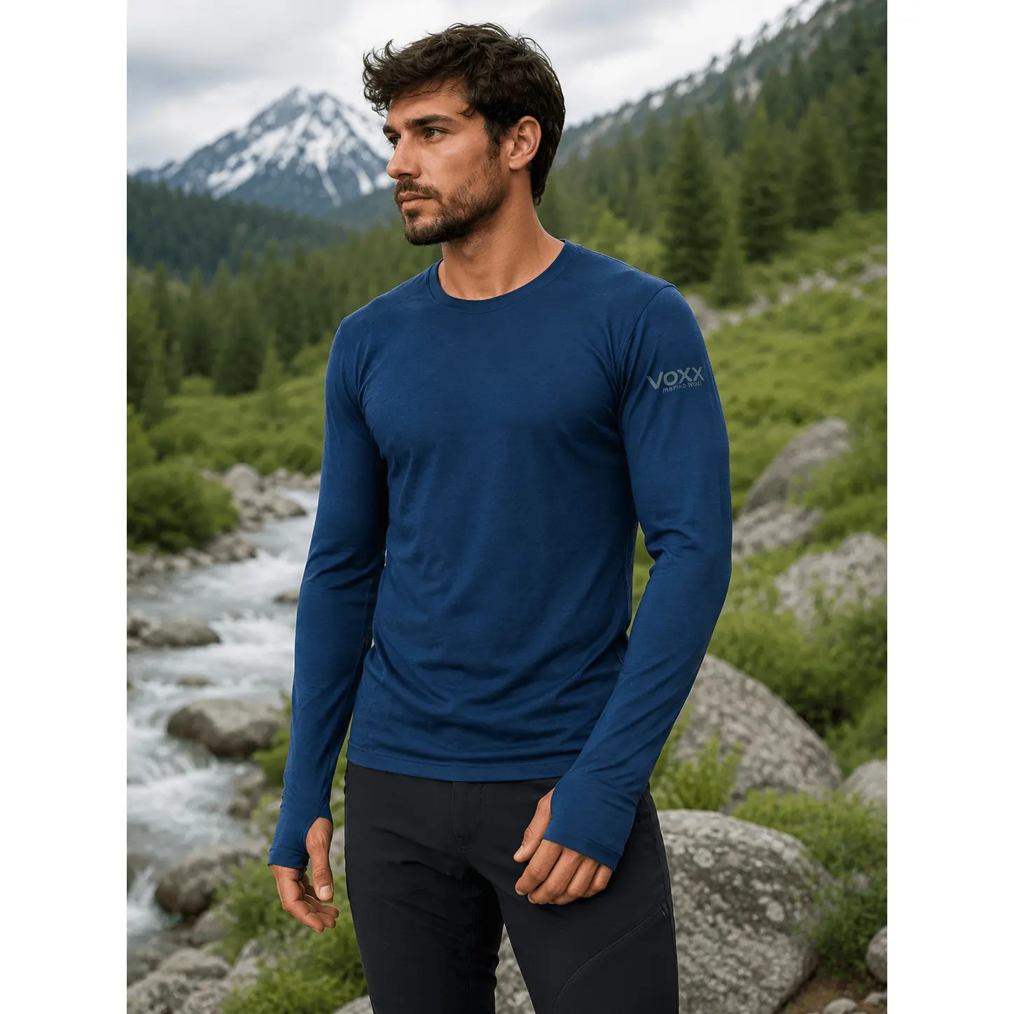 MERINOWOOL 03 pánské slim tričko s dlouhým rukávem VoXX jeans XL