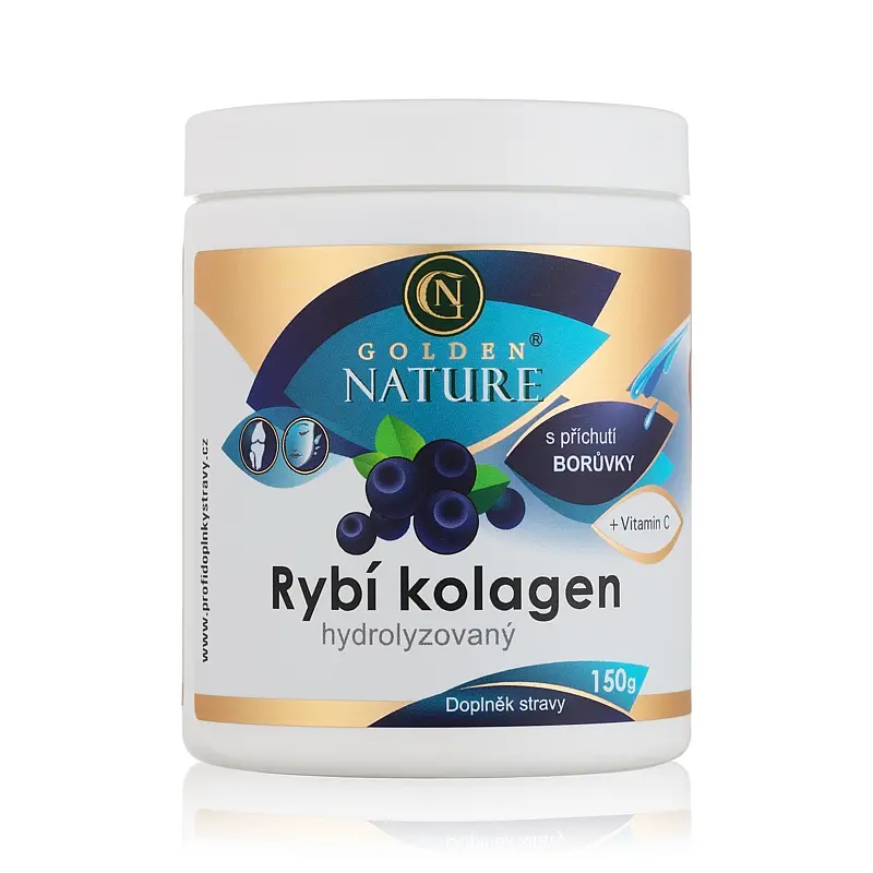 Golden Nature Hydrolyzovaný rybí kolagen + Vitamin C (borůvka)