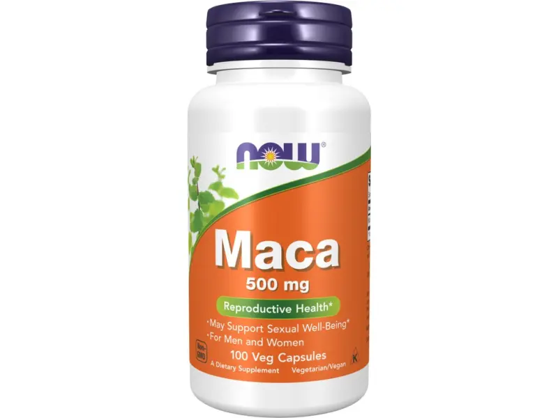 NOW Maca (řeřicha peruánská), 500 mg, 100 rostlinných kapslí