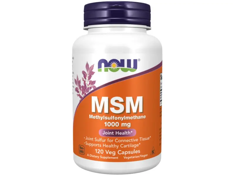 NOW Foods MSM, 1000 mg, 120 rostlinných kapslí - NOW Foods