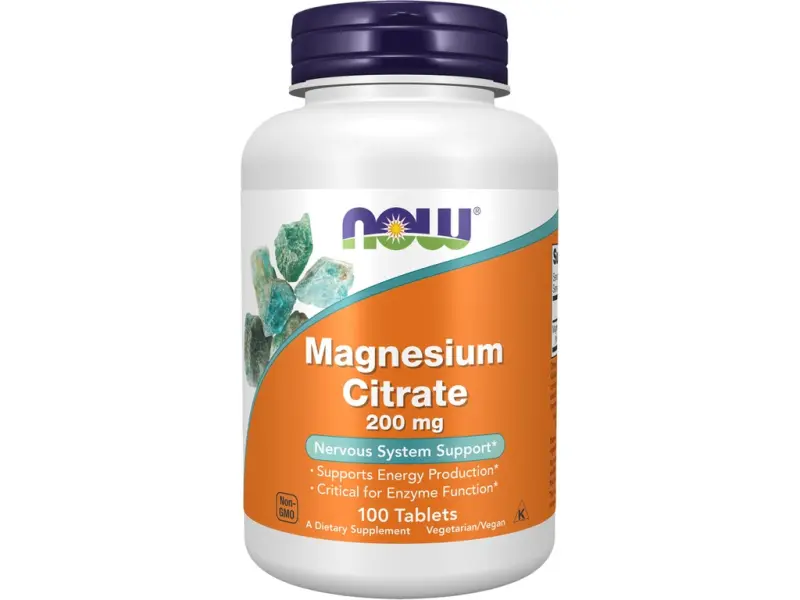 NOW Foods Magnesium Citrate, Hořčík, 200 mg, 100 tablet - NOW Foods