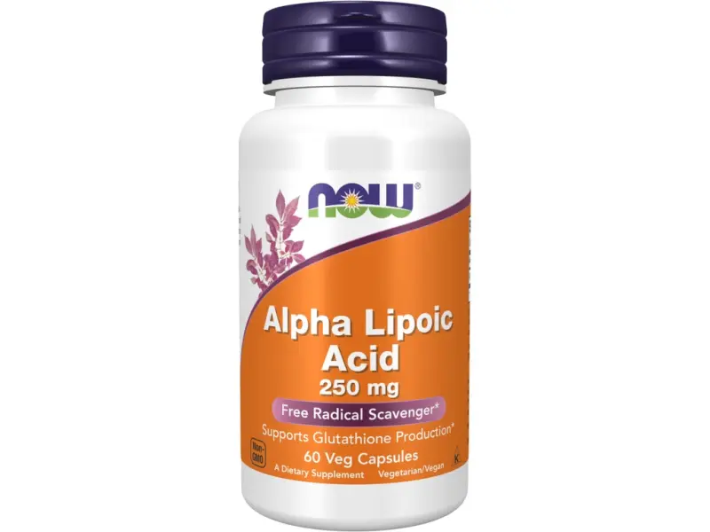 NOW Foods Alpha Lipoic Acid, 250 mg, 60 rostlinných kapslí - NOW Foods
