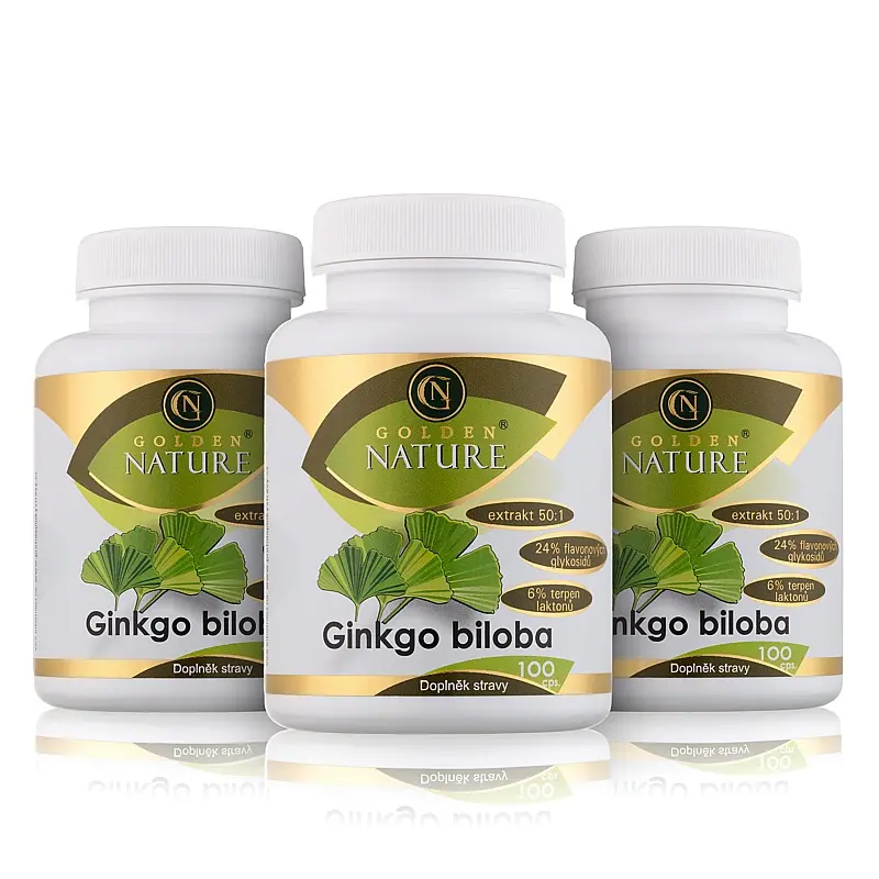 2+1 Golden Nature Ginkgo Biloba extrakt 50:1 60mg 300 cps. - Golden Nature