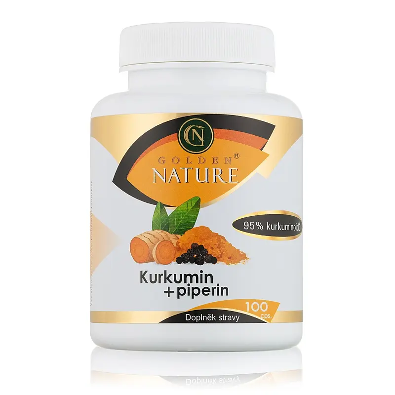 Golden Natur Kurkumin 95% + Piperin 100 kapslí