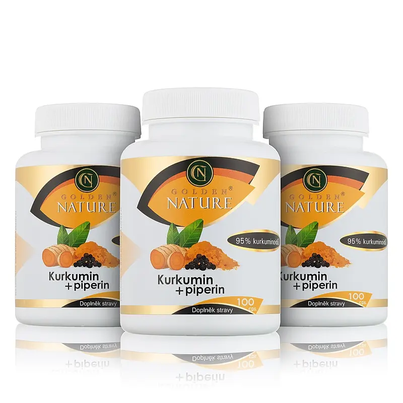 2+1 Golden Nature Kurkumin 95% + Piperin 300 cps. - Golden Nature