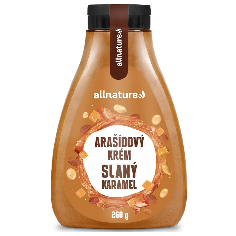 Allnature Arašídový krém - slaný karamel 260 g (Praktické balení) - Allnature
