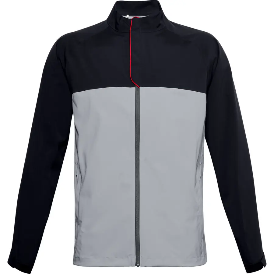 Under Armour Stormproof Golf Rain pánská bunda, světle šedá/černá DOPRODEJ