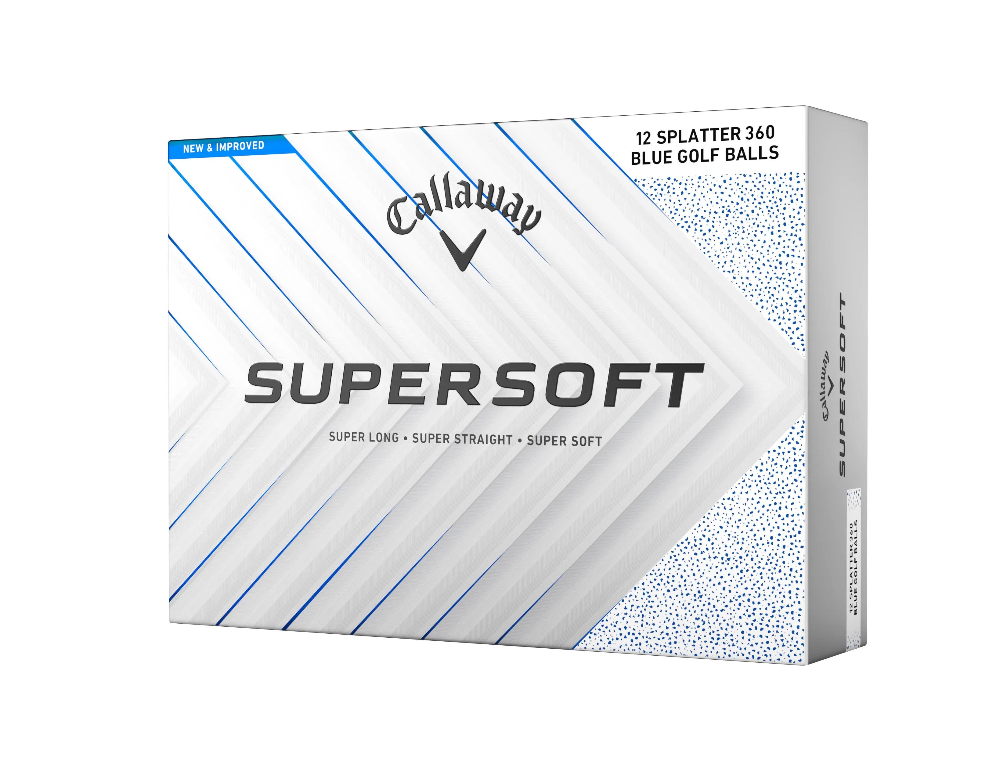 Callaway Supersoft 25 Splatter 360 Blue golfové míče - bílé 12 ks