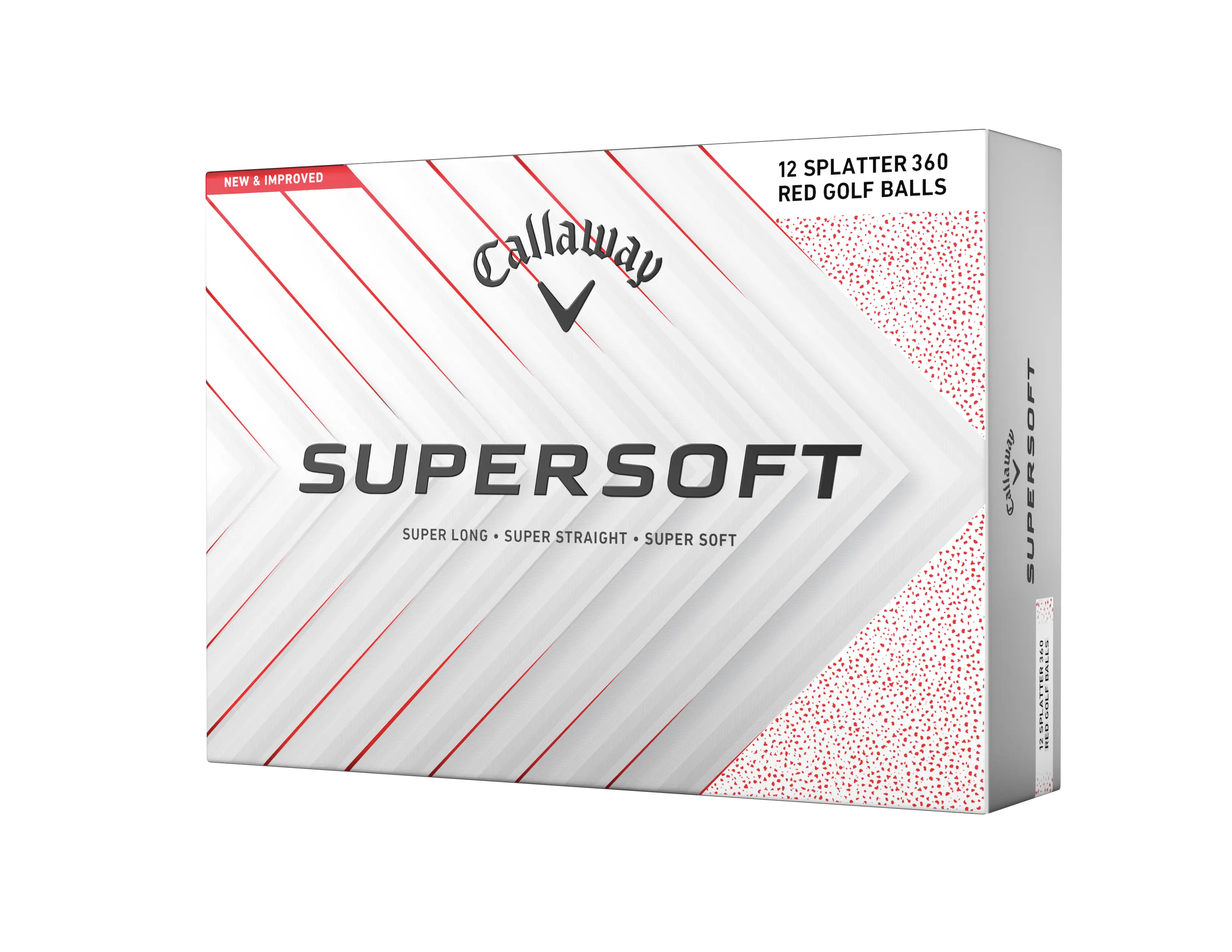 Callaway Supersoft 25 Splatter 360 Red golfové míče - bílé 12 ks