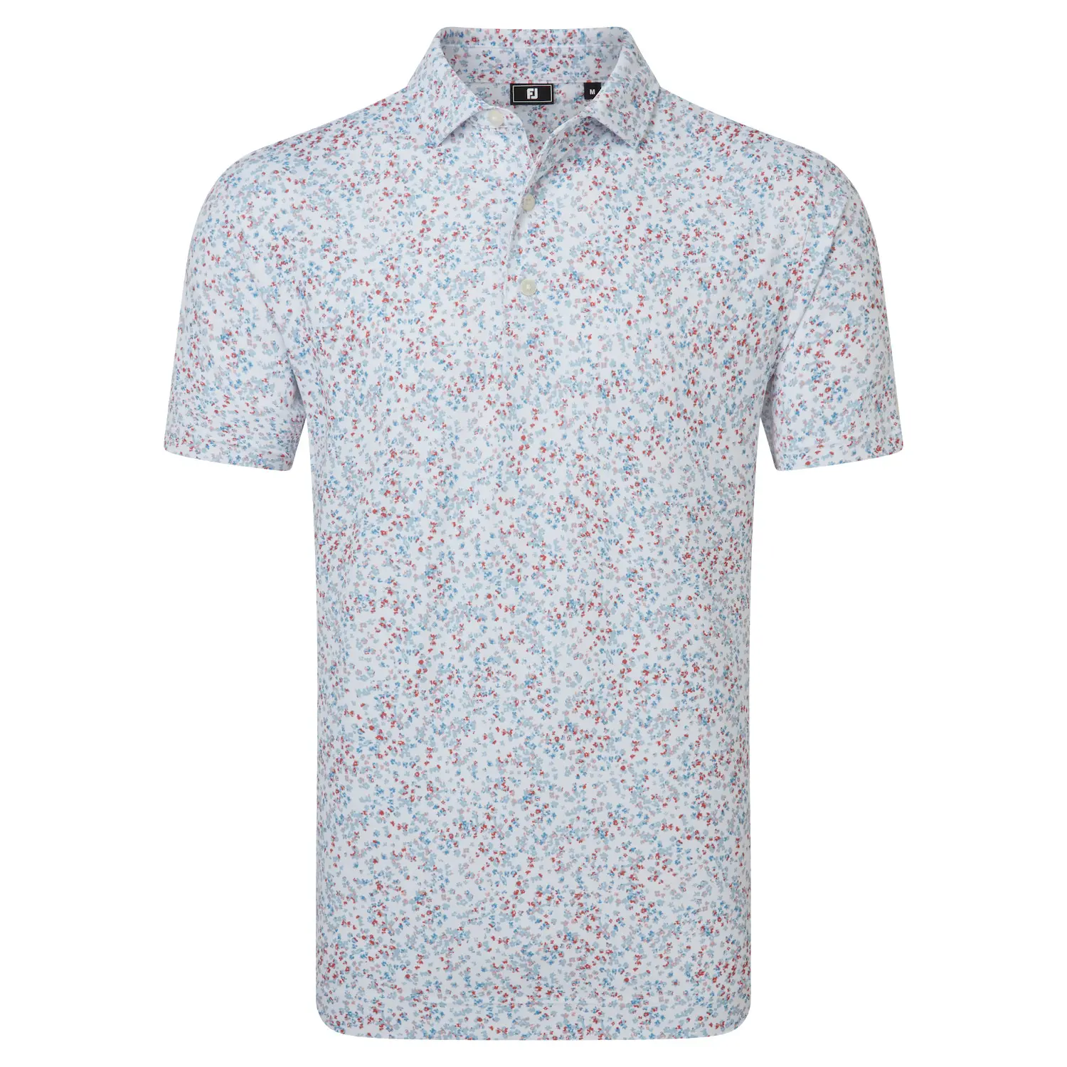 FootJoy Floral Print Pique pánské triko, bílé/modré/červené, vel. L
