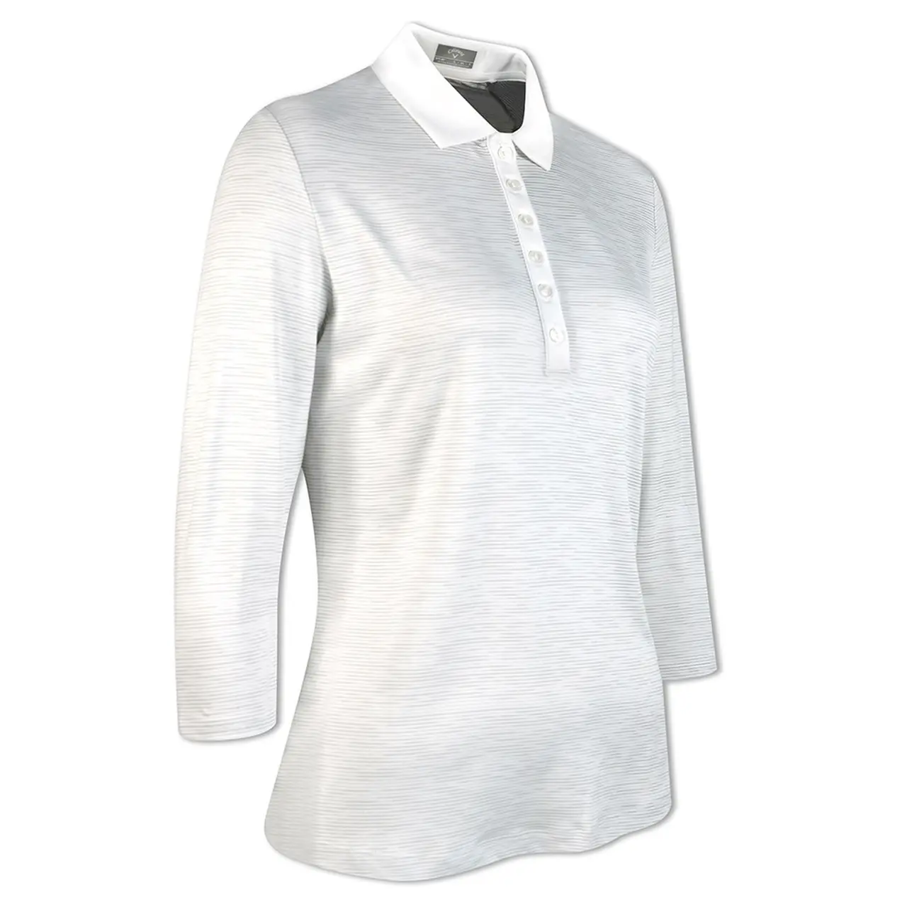 Callaway Space Dye Jersey dámské triko s 3/4 rukávem, bílé, vel. XS DOPRODEJ